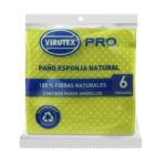 Paño Esponja Absorbente Natural Amarillo 6 UND