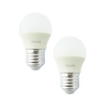 Pack de 2 Ampolletas Philips LED E27 4W 3000°K 220V