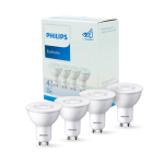 Pack de 4 Dicroicos LED Philips GU10 ECO Home 4.7W, 370 LM, 6.500°K, CRI80, 220-240V