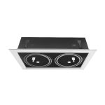 Porta AR111 Empotrado Tipo Puzzle Doble, Marco Blanco Interior Negro 340x190x85mm x 0,5mm Exterior, 305x155mm Corte