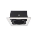 Porta AR111 Empotrado Tipo Puzzle Simple, Marco Blanco Interior Negro 190X190X85MM x 0,5MM Exterior, 155X155MM Corte