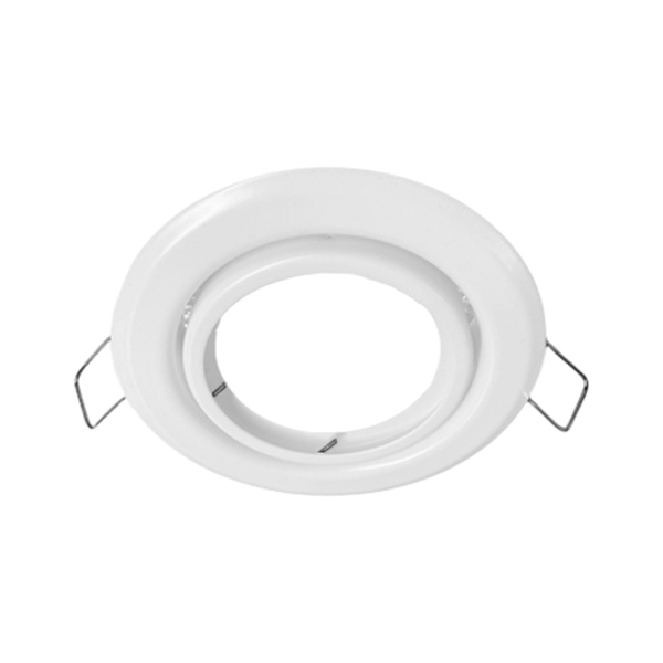 porta-gu10-blanco-86-28mm-corte-65mm-soquete Porta GU10 Blanco, Ø86*28MM, Corte Ø65MM + Soquete GU10 - Imagen 1