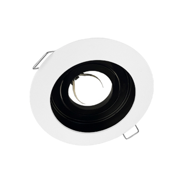 porta-gu10-blanco-y-negro-100-40mm-corte-90mm- Porta GU10 Blanco y Negro, Ø100*40MM, Corte Ø90MM + Soquete GU10 - Imagen 1