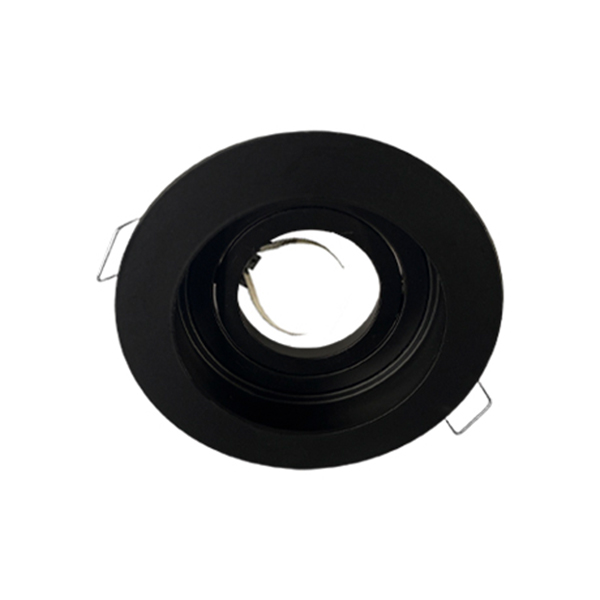 porta-gu10-negro-100-40mm-corte-90mm-soquete Porta GU10 Negro, Ø100*40MM, Corte Ø90MM + Soquete GU10 - Imagen 1