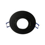 Porta GU10 Negro, Ø92*25MM, Corte Ø75MM + Soquete GU10