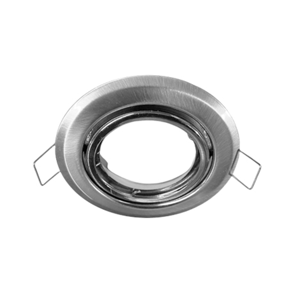 porta-gu10-plateado-86-28mm-corte-65mm-soque Porta GU10 Plateado, Ø86*28MM, Corte Ø65MM + Soquete GU10 - Imagen 1