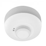 Sensor de Movimiento Microondas 360°, Distancia Máxima de 3-12MTS (Ajustable), 220-240V/AC, 50/60HZ, IP20, Carcasa Blanca, Dimensiones: Ø94*42mm
